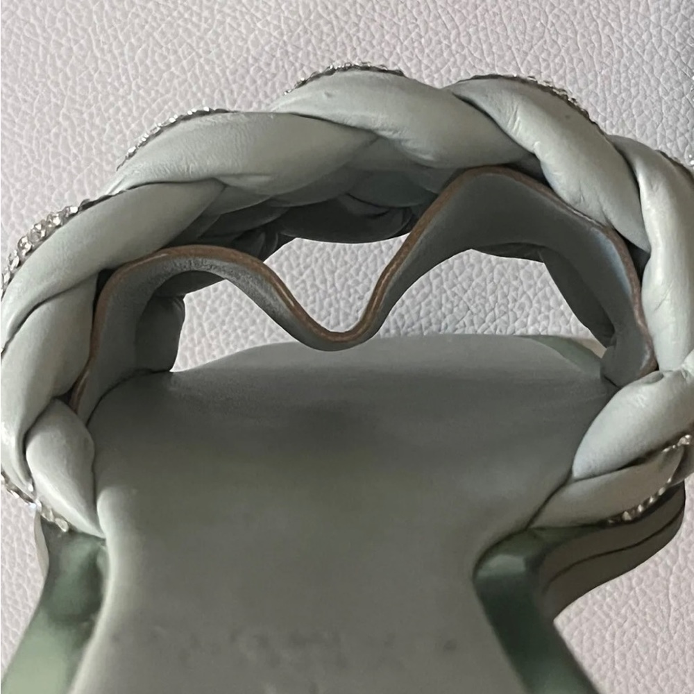 Vince Camuto Belmiya Metallic Beaded Braided Sandal In Mint Green Pistachio NWT - Picture 5 of 11
